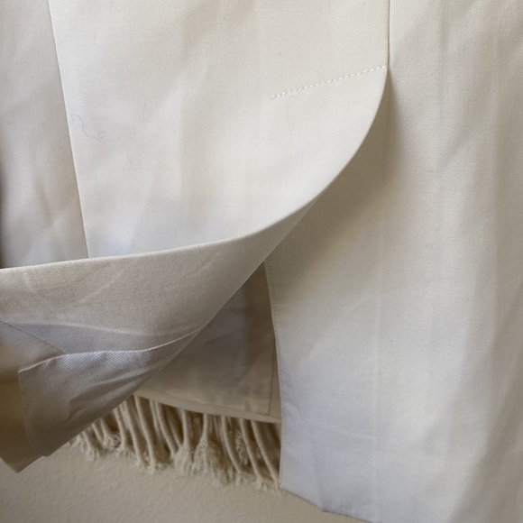 Equipment Femme White & Navy Wool-Blend Blazer Jacket | Size 2 - Picture 15 of 15